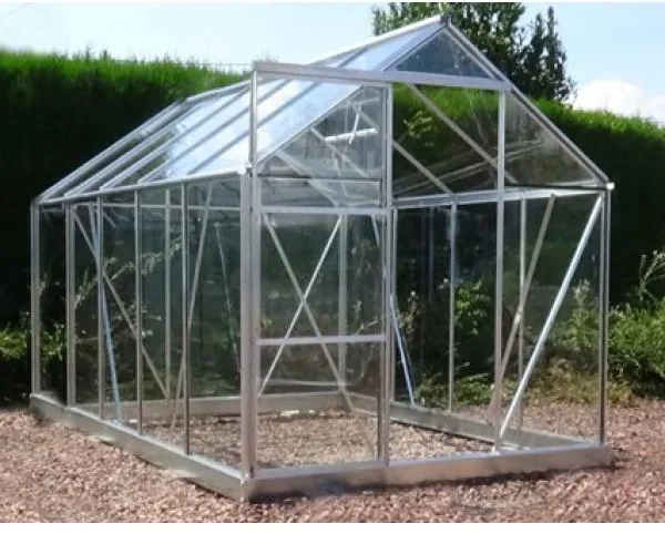 Drivhus glas sølv 191x313x191cm